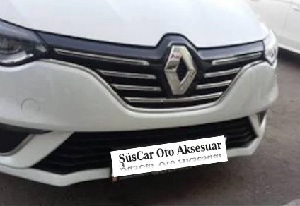 Renault Megane 4 Krom Ön Panjur Çıtası 5 Parça Paslanmaz Çelik image 1