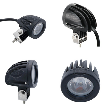 Yuvarlak Tek Led Bar Beyaz Sis Farı Araç Motosiklet Off Road Atv Forklift Led Lamba Projektör Metal Arazi Çalışma Lambası 2 Adet 10w image 1