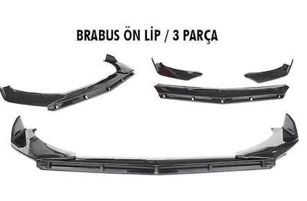 Renault Clio 5 Esnek BRABUS Lip 3 Parça Piano Black ABS Plastik Flaplı image 6