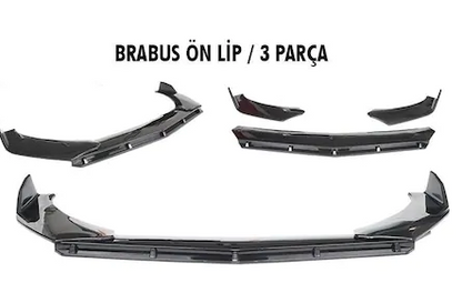 Renault Clio 5 Esnek BRABUS Lip 3 Parça Piano Black ABS Plastik Flaplı image 6