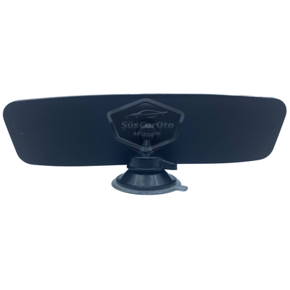 Her Araca Uyumlu Siyah Çerçeveli Dikiz Aynası 60 mm x 240 mm Vantuzlu İç İlave Ayna image 5