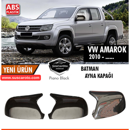 Vw Amarok 2010 ve Sonrası Uyumlu Batman Yarasa Ayna Kapağı Piano Black ABS Plastik image 0
