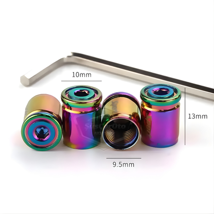 Kilitlemeli Sibop Kapağı Alyanlı Sibop Kapağı Araba Motosiklet Bisiklet Metal Sıkmalı Silver Gümüş 4 lü Set image 7