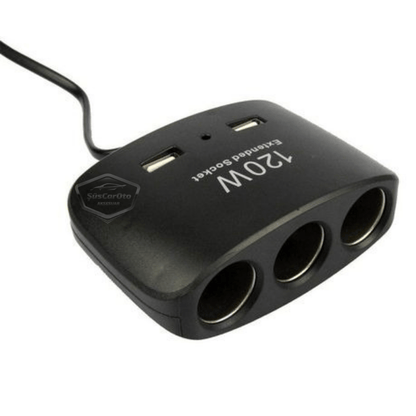 Üniversal 3 lü Çakmak Soketi 120W Çakmaklık Çoğaltıcı 2 Usb Araç Şarj Cihazı Çakmaklık Şarj Çakmak Çoklayıcı 12v/24v image 3