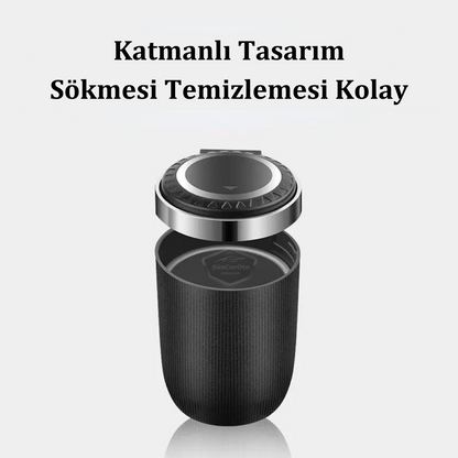 Üniversal Mavi Led Işıklı Yanmaz Koku Geçirmez Lüx Oto Küllük Dumansız Kapaklı Spor Araç İçi Küllük Araba Küllüğü Siyah image 1