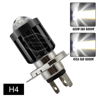 Hyundai Accent Era 2006-2012 Uyumlu Mercekli Far Ampulü Led Xenon Beyaz Renk Far Şimşek Etkili CSP Led Lamba Uzun Kısa 2 Adet Takım image 5
