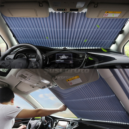 Oto Katlanır Akordiyon Güneşlik Ön Arka Cam Gölgelik Metalize Trapez Sürgülü Yeni Nesil Güneş Koruyucu Oto Araba Suv Tır 70 cm x 150 cm image 4