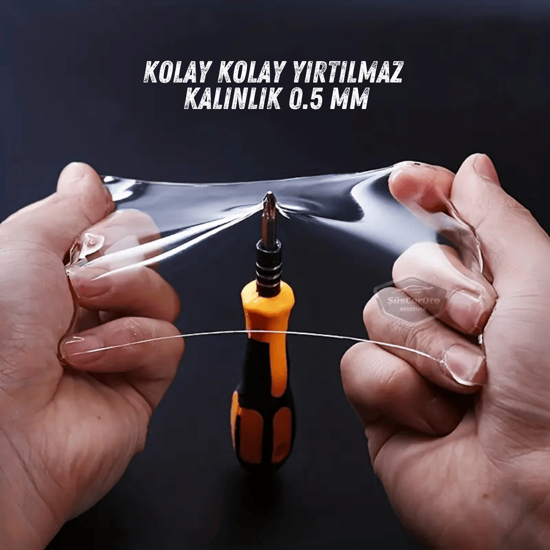 Üniversal Araç İçi Şeffaf Kapı Eşik Bandı Arka Tampon Eşiği Koruma Folyosu Orijinal Hava Kanallı Yapışkanlı İthal Çok Amaçlı Tampon Koruma 5 Metre image 6
