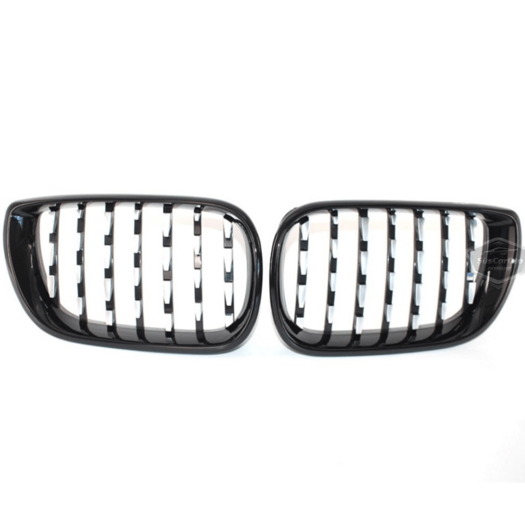 Bmw 3 Serisi E46 LCI 2002-2005 Uyumlu Ön Panjur Böbrek Krom Izgara Diamond İthal Piano Black 1.Sınıf Sağ Sol Takım image 3
