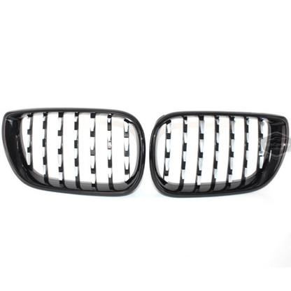 Bmw 3 Serisi E46 LCI 2002-2005 Uyumlu Ön Panjur Böbrek Krom Izgara Diamond İthal Piano Black 1.Sınıf Sağ Sol Takım image 3