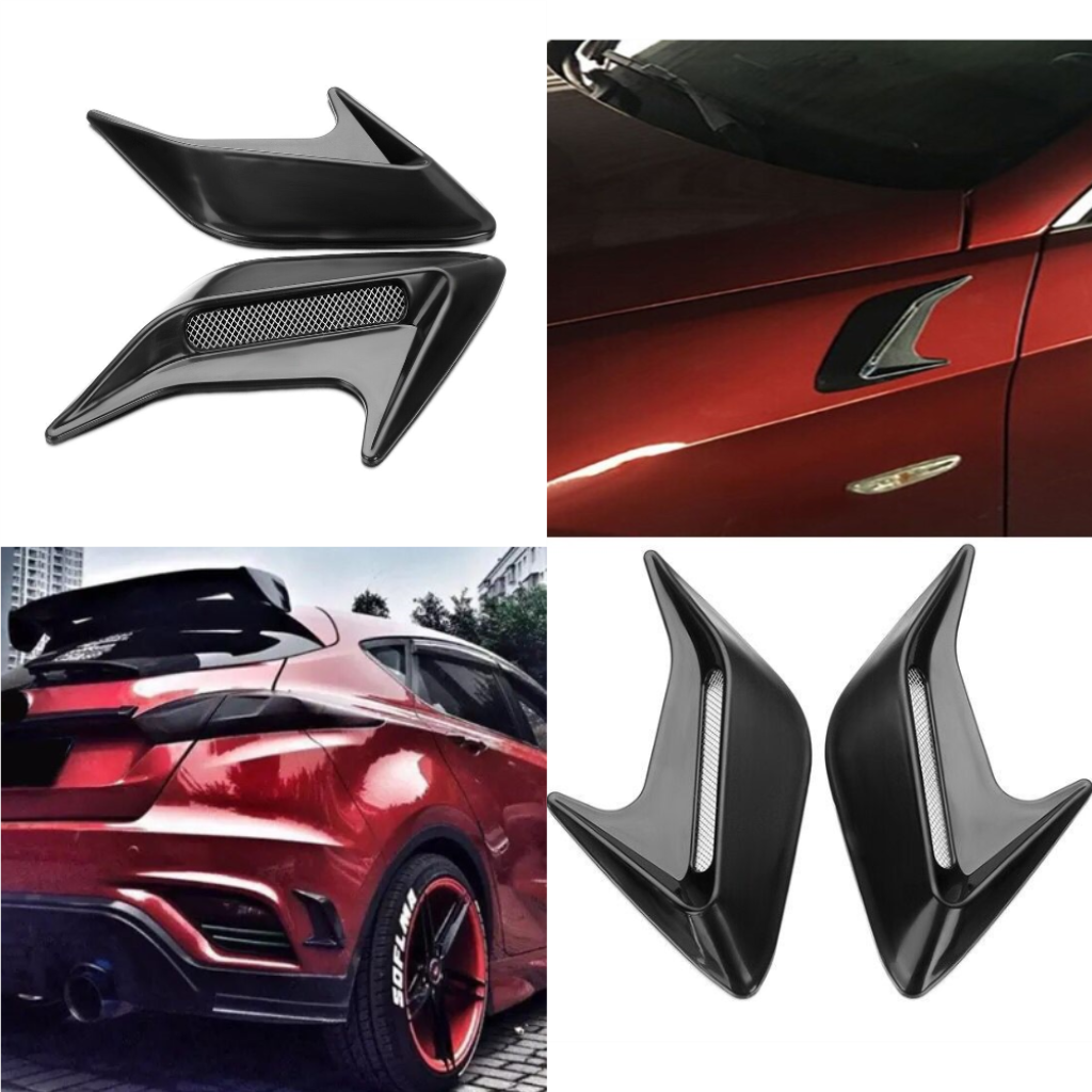 Üniversal Piano Black Kaput Çamurluk Venti Izgarası Sağ Sol 2 Adet Mini Scoop image 0