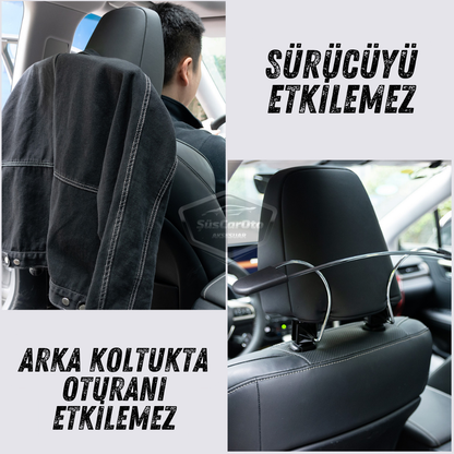 Oto Koltuk Arkası Elbise Askılığı Ceket Askısı Krom Metal Araç İçi Askılık Kaydırmaz Yüzeyli Kıyafet Askısı image 5