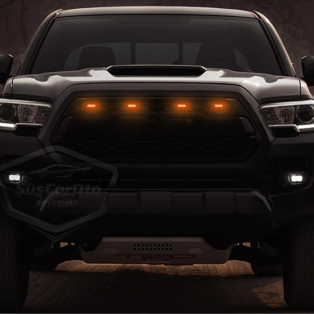 Üniversal Oto RGB Ön Panjur Ledi App Kontrollü Araç Ön Izgara Aydınlatma Off Road Suv Dekoratif Panjur Lambası 4'lü 12V image 8