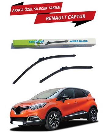 Renault Captur 2013-2016 Sentinel Araca Özel Muz Ön Silecek Takımı Sağ Sol image 0