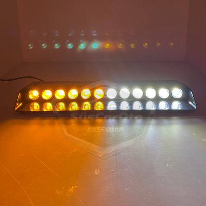 S12 Cam İçi Vantuzlu Ambulans İtfaiye Çakar Lamba İkaz Lambası 12 Ledli 12 Farklı Mod Sarı Beyaz Çakmaklık Girişli image 1