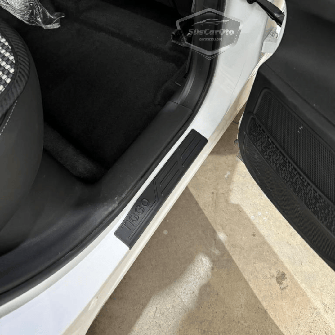 Chery Tiggo 7 Pro-Pro Max Plastik Kapı Eşiği Seti Kapı Eşiği Koruma Plastiği Koruyucu Siyah 4 Kapı image 5