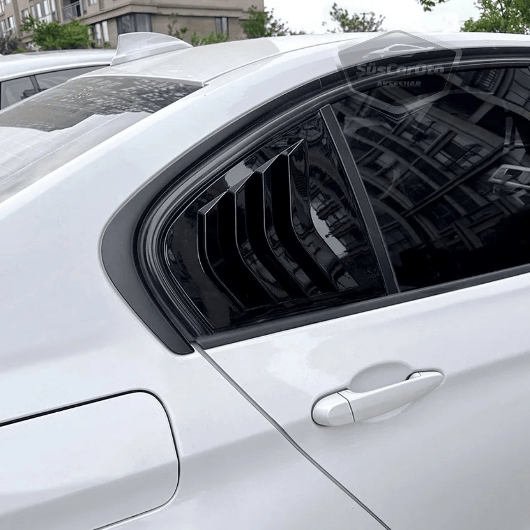 Bmw 3 Serisi F30 2012-2018 Uyumlu Kelebek Cam Izgarası Kelebek Cam Vizörü İthal Havalandırma Sağ Sol Takım Parlak Siyah 1.Sınıf image 5