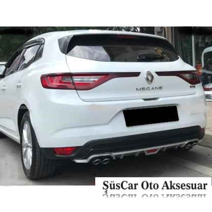 Renault Megane 4 Hb 4 Çıkışlı Egzoz Görünümlü Difüzör Tampon Eki image 2