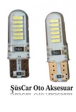 KGN T10 Dipsiz Beyaz Park Ledi Ampulü 12V 12 Led SMD Canbus image 0