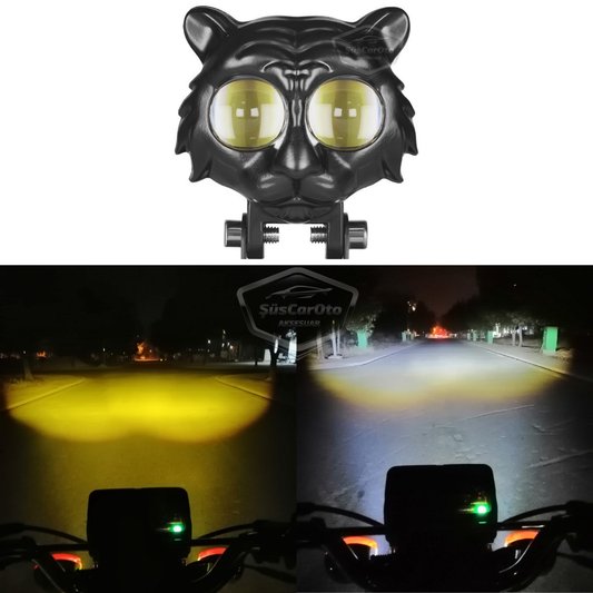 Kedi Göz Sis Farı Çift Renk Sarı-Beyaz 9-60V Araç Motosiklet Off Road Led Lamba Delici Yayıcı Projektör 50W Metal Arazi Çalışma Lambası 1 Adet image 0