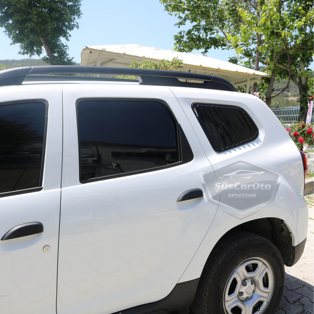 Dacia Duster 2018 Sonrası Uyumlu Kelebek Cam Izgarası Kelebek Cam Vizörü Havalandırma Sağ Sol Takım Parlak Siyah image 4