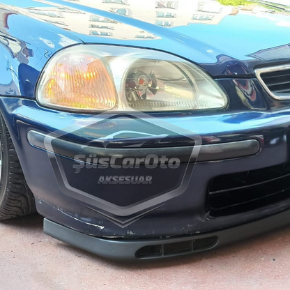 Honda Civic İES EK EJ 1996-2000 Uyumlu Üniversal Laguna Lip Esnek Ön Lip 2 Parça Tampon Altı Dil Karlık Ön Ek image 6