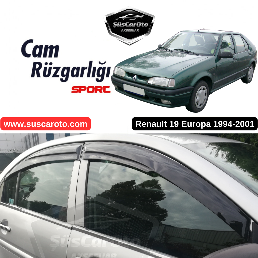 Renault 19 Europa 1994-2001 Uyumlu Mugen Cam Rüzgarlığı Seti Piano Black 4'lü İthal image 0