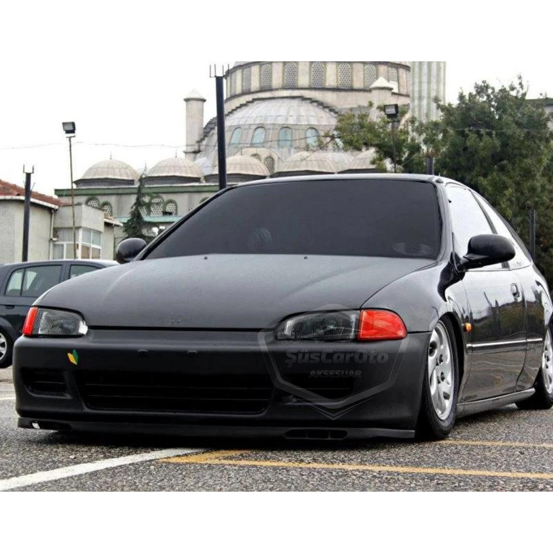 Honda Civic EG 1991-1995 Uyumlu Üniversal Laguna Lip Esnek Ön Lip 2 Parça Tampon Altı Dil Karlık Ön Ek image 7