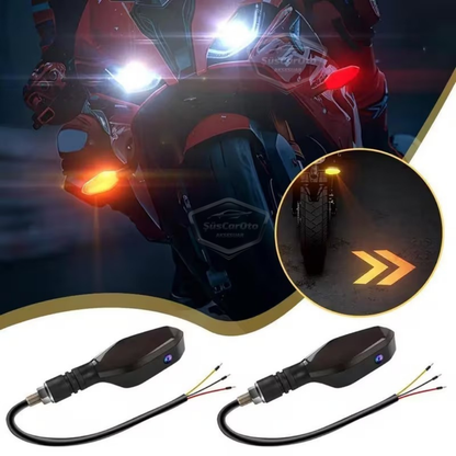Üniversal RGB Animasyonlu Motosiklet LED Park Sinyal Lambası Projeksiyonlu Lazer Led Stop 12V Sağ Sol Takım Yüksek Parlaklık İkaz Işığı image 5