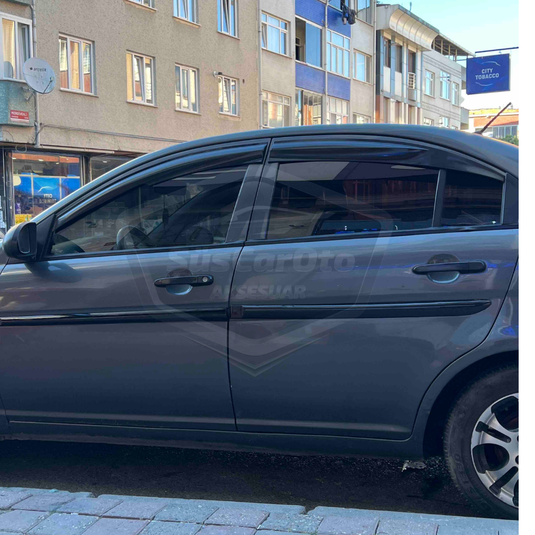 Hyundai Accent Era 2006-2012 Uyumlu Mugen Cam Rüzgarlığı Seti Piano Black 4'lü İthal image 6