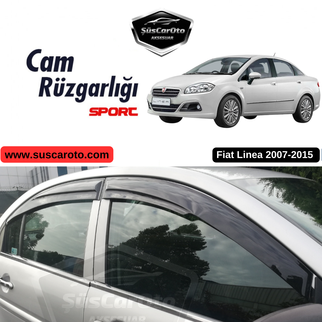 Fiat Linea 2007-2015 Uyumlu Mugen Cam Rüzgarlığı Seti Piano Black 4'lü İthal image 0