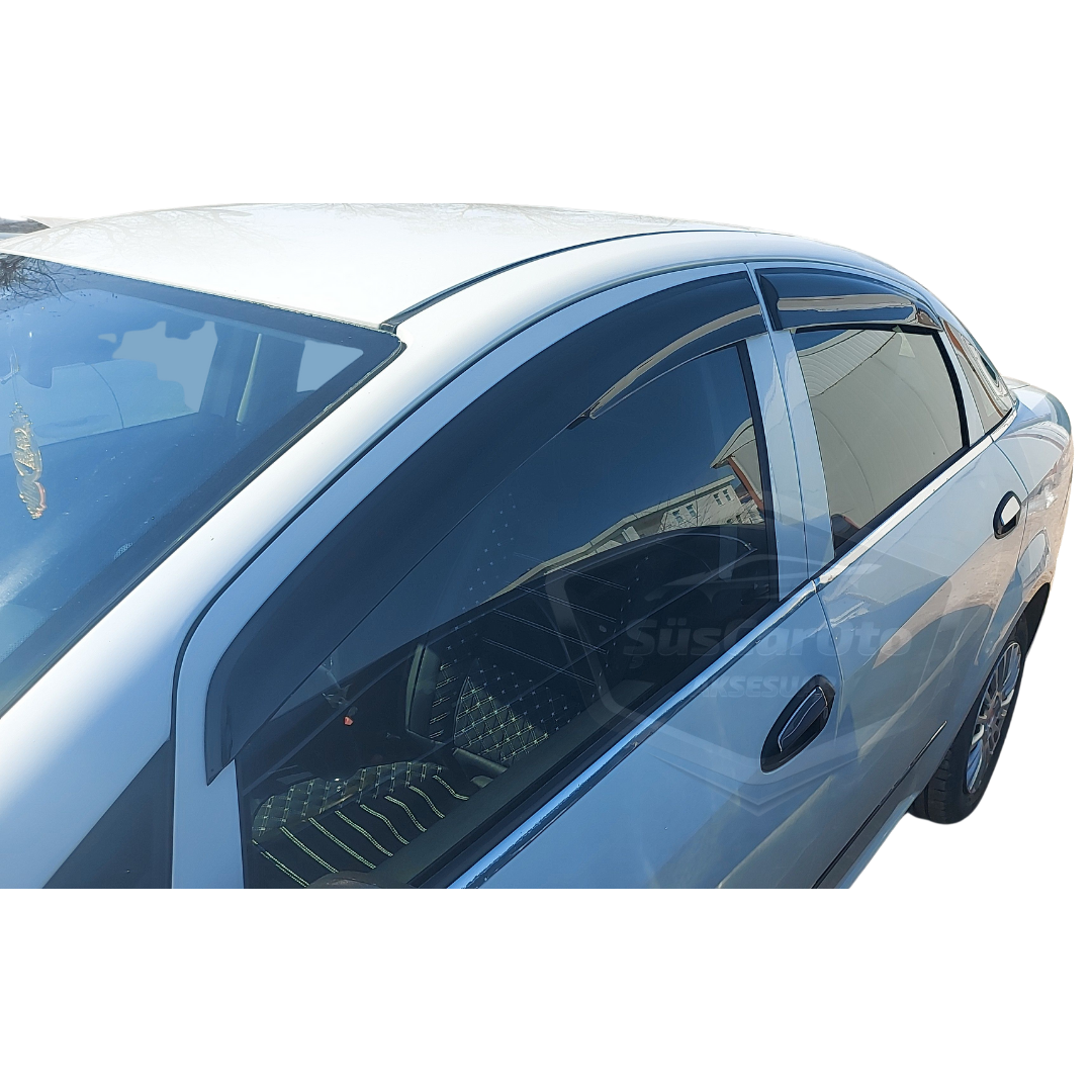 Fiat Linea 2007-2015 Uyumlu Mugen Cam Rüzgarlığı Seti Piano Black 4'lü İthal image 1