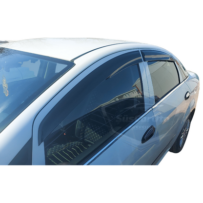 Fiat Linea 2007-2015 Uyumlu Mugen Cam Rüzgarlığı Seti Piano Black 4'lü İthal image 1