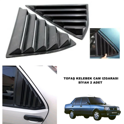 Tofaş Şahin Doğan Kartal Kelebek Cam Izgarası Kelebek Cam Vizörü Havalandırma Sağ Sol Takım Mat Siyah 2 Adet image 4
