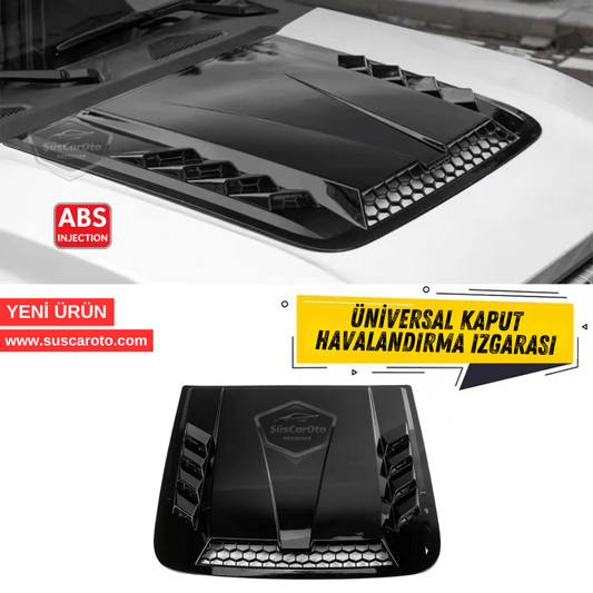 Üniversal Her Araca Uyumlu Geniş Büyük Boy Kaput Üstü Havalandırma Izgarası Tavan Vent Air Scoop İthal Petekli 51 x 47 cm image 0