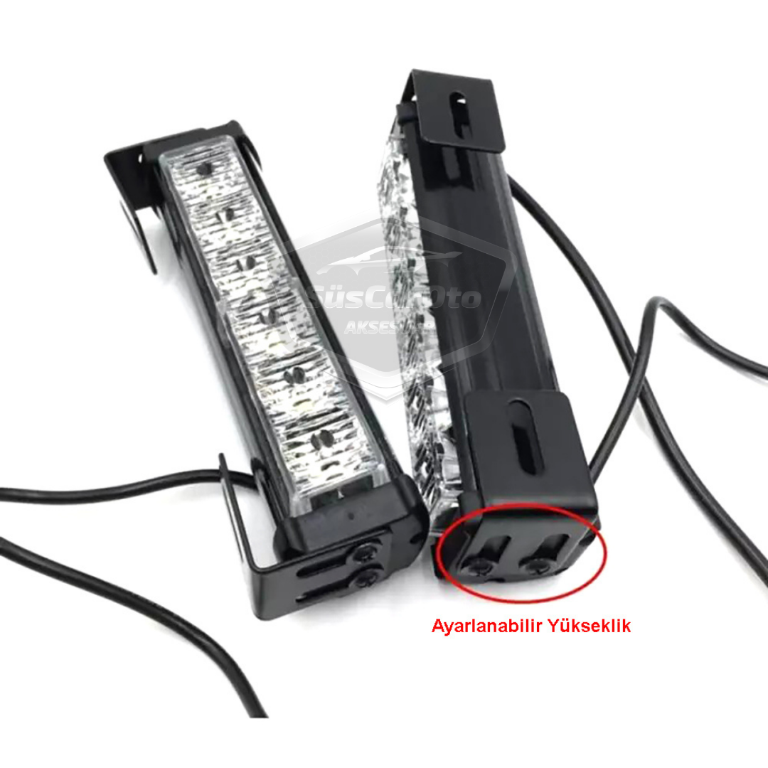 Profesyonel 6 Led Panjur İçi Tavan Tepe Çakar Lamba 4 lü Turuncu Ayaklı 12/24 Volt Off Road Ambulans İtfaiye Kurtarıcı Motosiklet Çakar Lamba İkaz Lambası Metal 9 Modlu Uyarı Işığı image 8