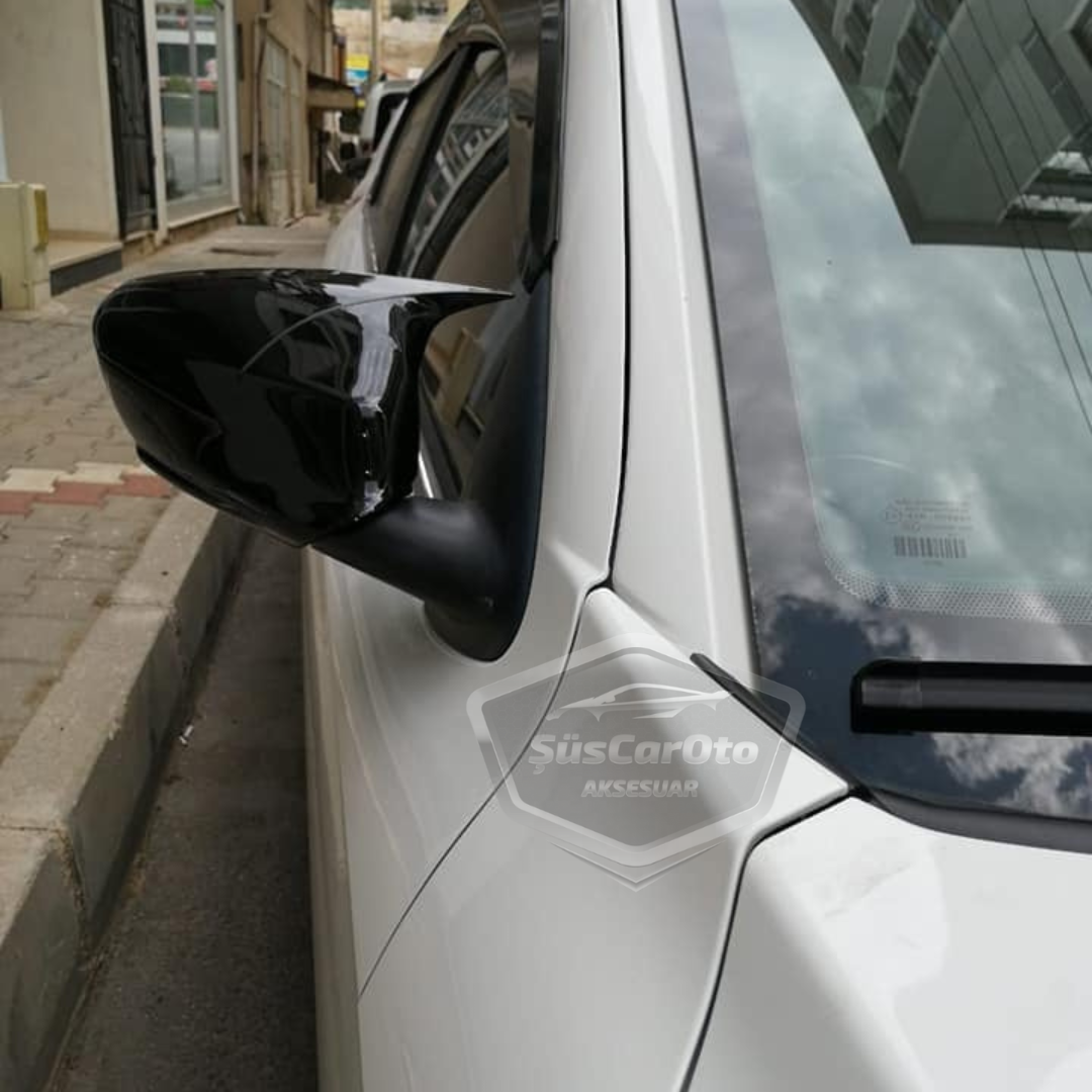 Peugeot 301 2012-2019 Batman Yarasa Ayna Kapağı Piano Black ABS Plastik image 4