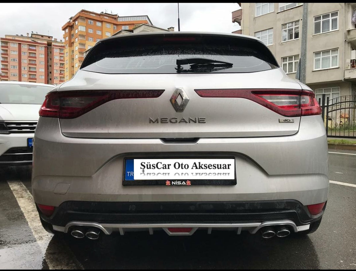 Renault Megane 4 Hb 4 Çıkışlı Egzoz Görünümlü Difüzör Tampon Eki image 0