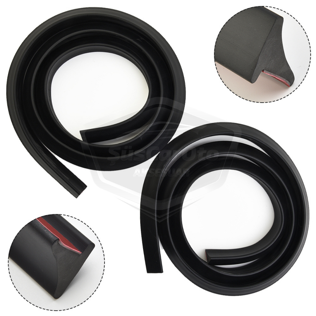 Üniversal Elastik Çamurluk Dodik Seti Poliüretan Çamurluk Kaplaması 22 mm x 150 cm x 4 Adet Parlak Siyah Piano Black Samurai image 9