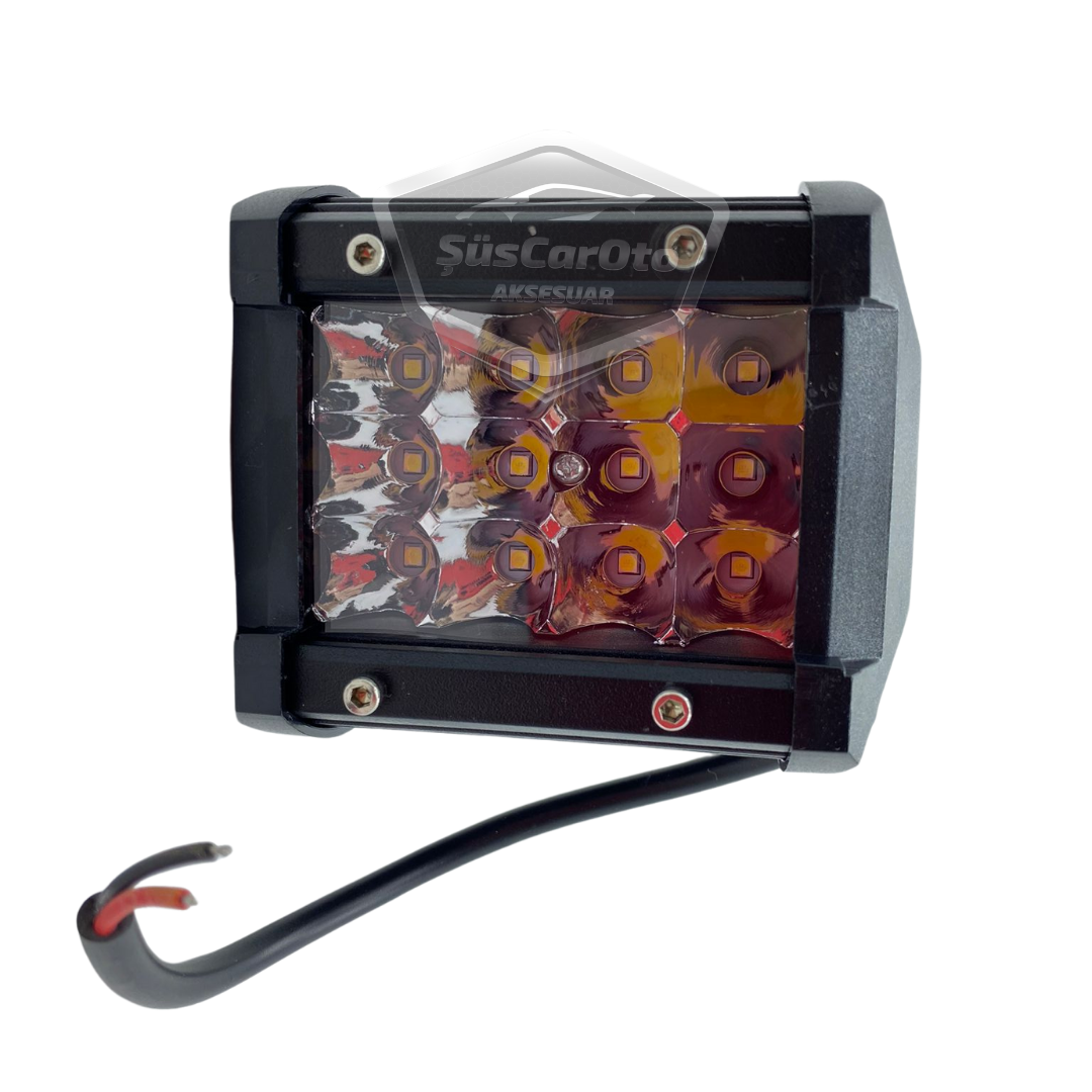Off Road Led Lamba Delici Yayıcı Beyaz Kare Sis Farı Projektör 45W 12 Led Metal Arazi Çalışma Lambası 1 Adet image 2
