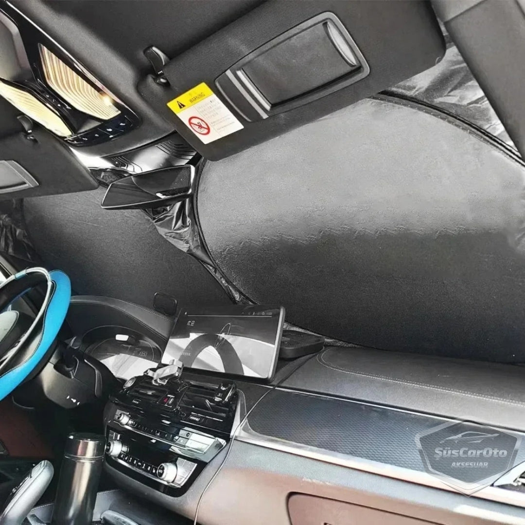 Oto Katlanabilir Premium Ön Güneşlik Ön Arka Cam Gölgelik Metalize Yeni Nesil Güneş Koruyucu Oto Araba Suv Tır 69 cm x 149 cm image 8