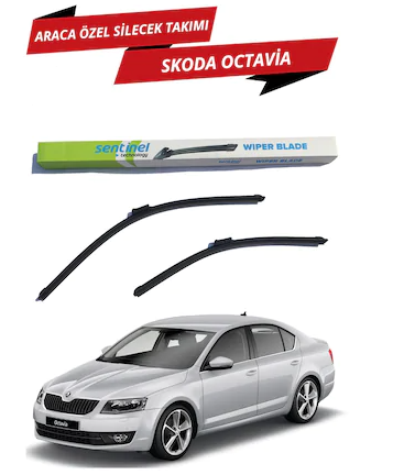 Skoda Octavia 2012 Sonrası Sentinel Araca Özel Muz Ön Silecek Takımı Sağ Sol image 0
