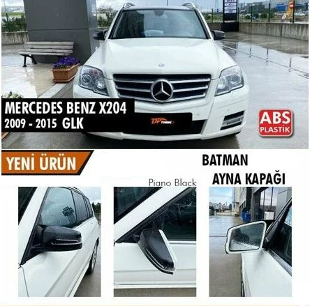 Mercedes Benz GLK X204 2009-2015 Batman Yarasa Ayna Kapağı Piano Black ABS Plastik image 0