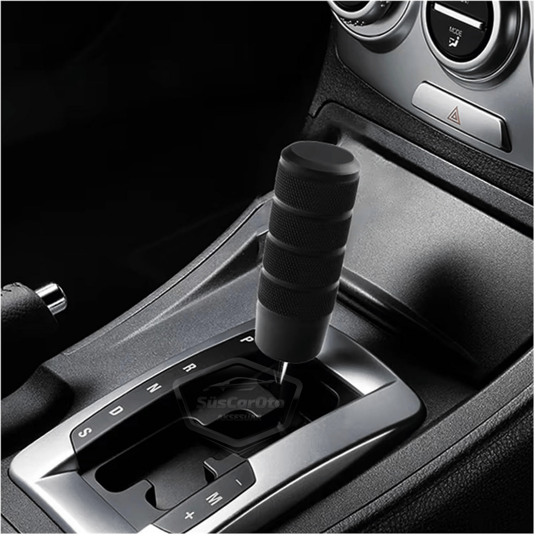 Üniversal 9.5 cm JDM Metal Spor Görünümlü Vites Topuzu Aparatlı Alüminyum Alaşım Otomatik-Manuel Yarış Vites Kolu Siyah image 6