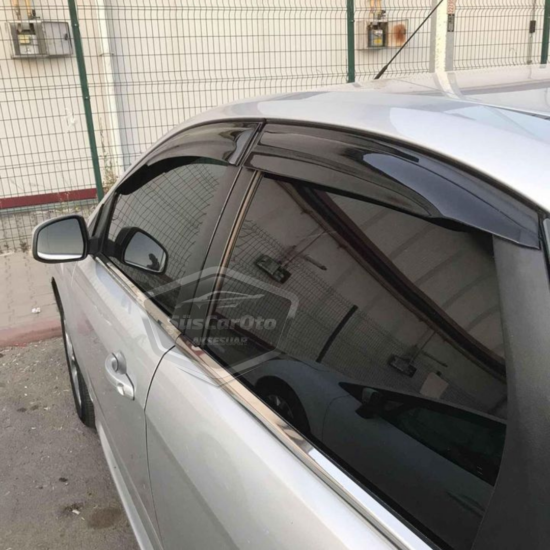 Ford Focus 2 - 2.5 Sedan 2004-2011 Uyumlu Mugen Cam Rüzgarlığı Seti Piano Black 4'lü İthal image 2