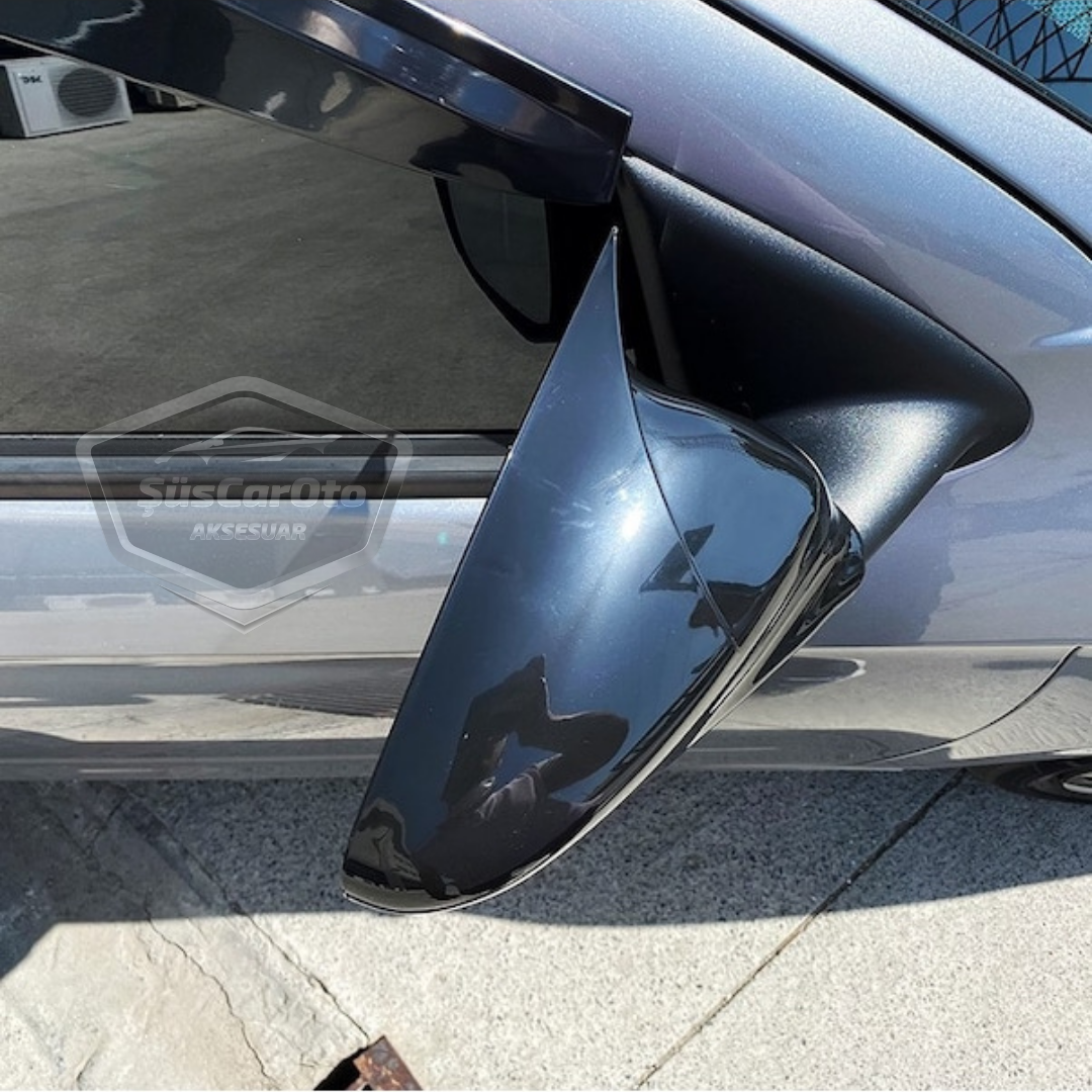 Citroen C4 Cactus 2014-2017 Uyumlu Batman Yarasa Ayna Kapağı Piano Black ABS Plastik image 3