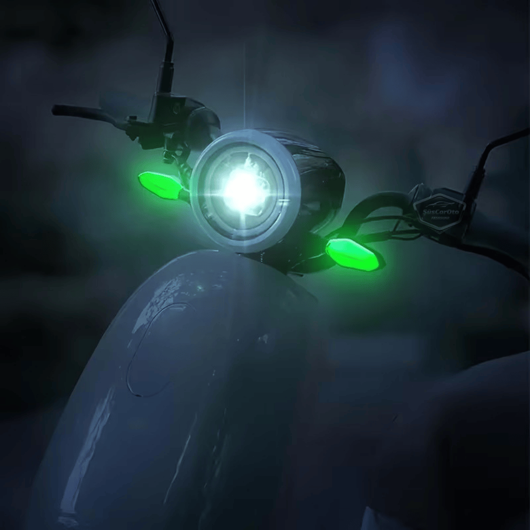 Üniversal RGB Animasyonlu Motosiklet LED Park Sinyal Lambası Projeksiyonlu Lazer Led Stop 12V Sağ Sol Takım Yüksek Parlaklık İkaz Işığı image 8