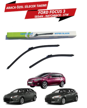 Ford Focus 3 4 Sentinel Araca Özel Muz Ön Silecek Takımı Sağ Sol image 0
