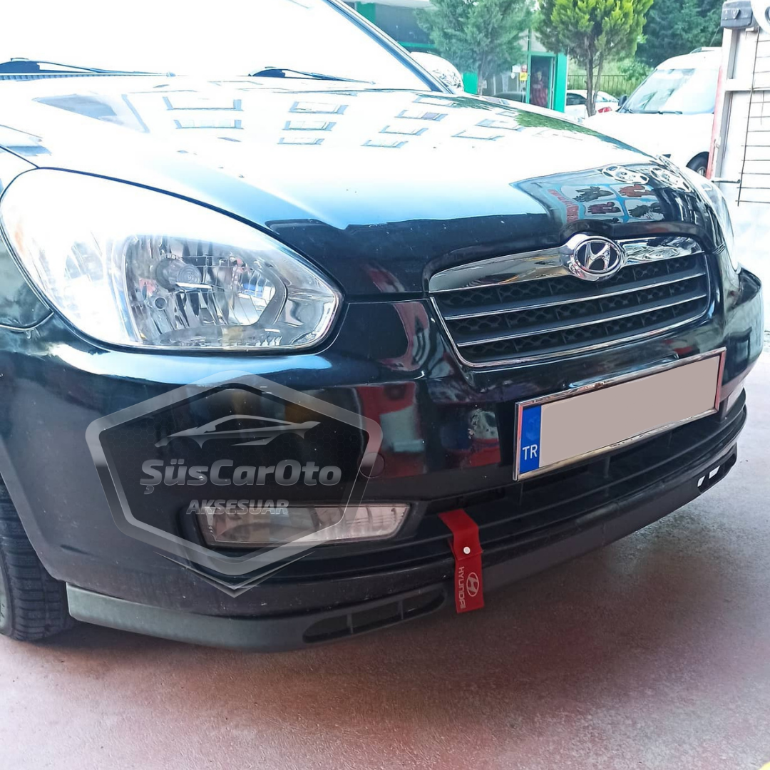 Hyundai Accent Era 2006-2012 Uyumlu Üniversal Laguna Lip Esnek Ön Lip 2 Parça Tampon Altı Dil Karlık Ön Ek image 0