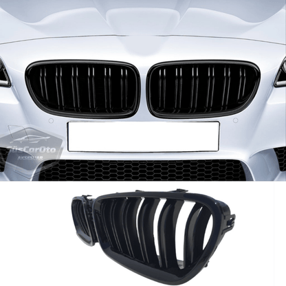 Bmw 5 Serisi F10 2010-2017 Uyumlu Ön Panjur Böbrek M5 Görünüm Izgara Çift Çizgi İthal Piano Black 1.Sınıf Sağ Sol Takım image 6